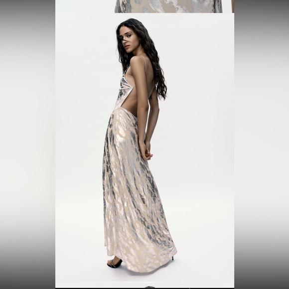 Zara - Rare Metallic Slip Dress - Picture 2 of 6